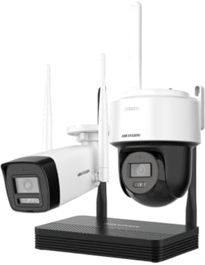 Hikvision Kit di Videosorveglianza Fotocamera 4Mpx + Fotocamera PT 4Mpx + NVR 4 Canali IP 6Mpx 2.8mm