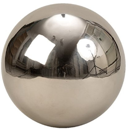 Geschenkestadl XXL Dekokugel Silberkugel ca. Ø 30 cm Silber Glanz aus Edelstahl Rosenkugel Garten Kugel Weihnachten