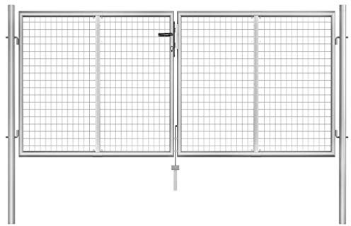 vidaXL Gartentor Verzinkter Stahl 306 x 100 cm Silber