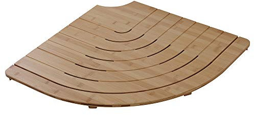 Pedana Antiscivolo angolare in Bamboo - semicircolare 60x60 cm - Colore Miele