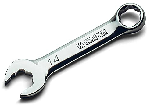Capri Tools Llave combinada WaveDrive Pro Stubby de 14 mm para pernos regulares y redondeados