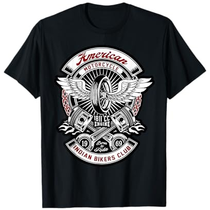 American Motorrad Indian Bikers Club Motorrad Biker T-Shirt