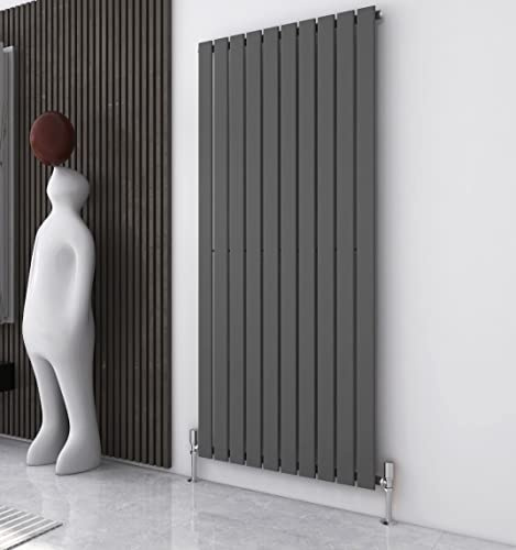 Radiator Horizontal Vertical Designer Flat Panel Central Heating Radiator 1800mm Height (1800x680mm Single, Anthracite)