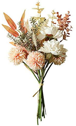 hanlongyu Fiori artificiali in seta per la decorazione della casa e matrimoni, fiori finti da tavolo da pranzo centrotavola. Piante artificiali composizione di fiori di pesco. Fiori di seta per la