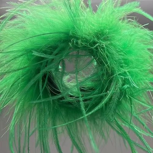 2 Stück Damen Feder Manschetten,Elegante Straußenfeder Manschetten Handgelenk-Ärmel Feder Armbänder Haarschmuck Pelzarmbänder für Frauen Mädchen Haar-Accessoires Partyzubehör Halloweenkostüm-Grün