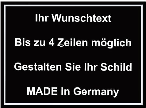 Hinweis Schild mit Wunschtext und Gravur aus Kunststoff - Rahmen - Personalisiertes Schild in verschiedenen Größen - 7 Farben zur Auswahl (Schwarz)