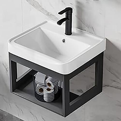 Lavandino da Bagno Ad Angolo, Montaggio A Parete, Lavabo Sospeso Bagno Design Salvaspazio Lavabo da Parete Rettangolare in Ceramica per Piccoli Spazi Design Facile da Installare E Pulire (Color : Hot
