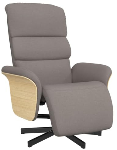 vidaXL Relaxsessel mit Fußteil Taupe Stoff
