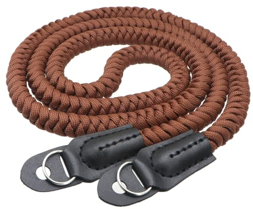 HITHUT Paracord Camera Strap Long Camera Neck Shoulder Strap for SLR DSLR Digital Mirrorless Cameras 47inch/120cm Brown