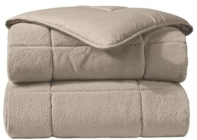 Zelesta Teddybed Couette 155 x 220 cm, 4 saisons, peluche, chaude, lavable, anti-allergène, moelleuse