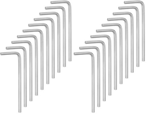 QUARKZMAN 20 Piezas de Llave Hexagonal de 3 mm, Llave Hexagonal en Forma de L de Acero Cromado Vanadio para Reparaciones en el Hogar, Tono Plateado