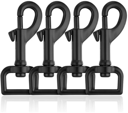 TRHDFW Dog Lead Clips Black Heavy Duty Dog Lead Snaps Hooks Swivel Snap Hooks Trigger Clip Trigger Snaps 3/4 4pcs