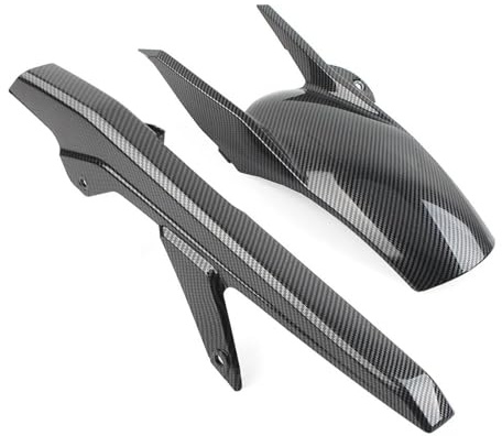 Motorcycle Mudguard For CB650R For CBR650R 2022 2021 2020 2019 2Pcs Motorcycle Rear Tire Hugger Fender Mudguard Chain Guard Fender Mudguard(Carbon Fiber)