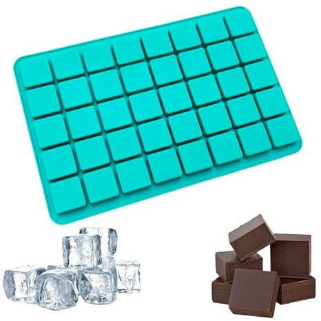 LURNODY 40 Carrés Moule Silicone Barre de Céréales, Moule Mini Cake, Moules à Pâtisserie Silicone, Bac Glacon, pour Réaliser Des Glaçons, Gâteaux, Desserts, Chocolats, Gelées Et Mini-Gâteaux Gaufrés
