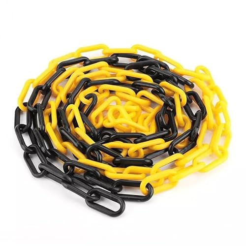 Way4Now - Yellow - Black Plastic Barrier Chain - 6mm Thick - 25m Long