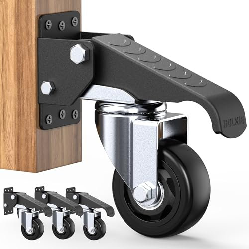 Heavy Duty Workbench Casters 75mm Retractable Castors with Lifting and Lowering Function 360° Rotation Ideal for Workbenches or Other Equipment Maximum Load of 500 kg