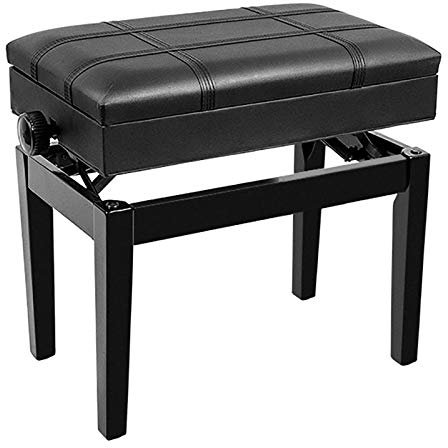 WDCDYQDH Klavierbank aus Leder, höhenverstellbar, Klavierhocker, luxuriöse Klavierbank aus Leder, Keyboardhocker, mit stabilem Massivholzrahmen, robust und langlebig