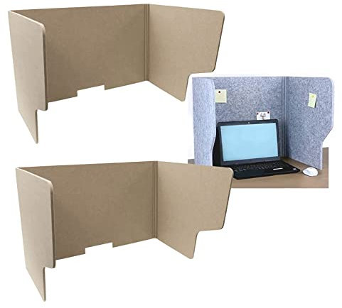 Schreibtisch-Sichtschutz-Panel für Stehpult, akustische Trennwand für Studenten-Schreibtische, reduziert Lärm und visuelle Ablenkungen, faltbares Design (2 Stück)