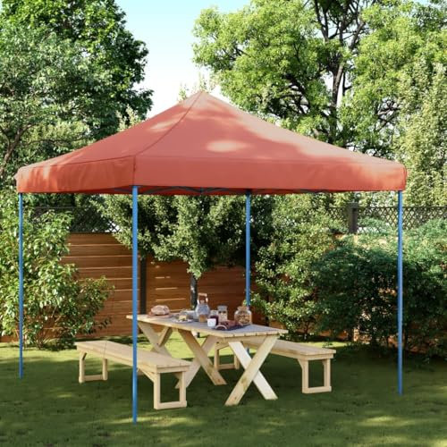 Homgoday Folding Party Tent Pop-Up Terracotta 292 x 292 x 315 cm, Folding Gazebo, Garden Gazebo, Gazebo Pavilion for Camping, Parties, Weddings, Outdoor, Pergola Beach
