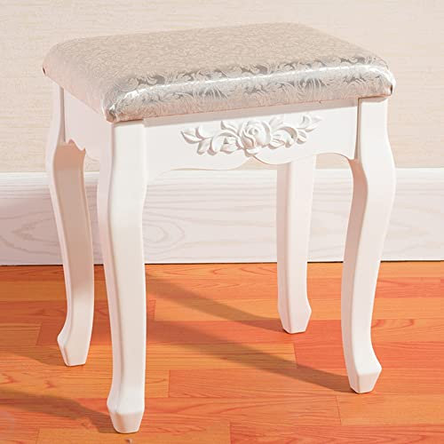 LMHAUSS Schminkhocker/Schminkhocker/Make-up-Hocker/gepolsterte Bank/Klaviersitz, Stuhlbank im Schlafzimmer, Badezimmer, Sitzhöhe 46 cm, ABS-Kunststoff, Stahl L Vigorous