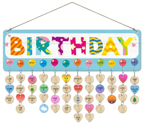 arricraft Holz Kalender Mit Bunten Geburtstagserinnerungen Für Familie Und Freunde Days To Remember Holzkalender Schild Plakette DIY Geburtstagskalender Für Geburtstagsparty Dekoration