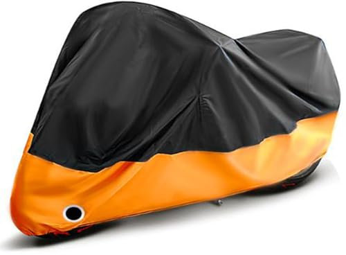 VOOIV Motorrad Abdeckplane für CRF 1100L (2019 2020 2021 2022 2023 2024-), 190T Outdoor Motorradabdeckung Reißfest, Motorradschutzhülle Wasserdicht Atmungsaktive Regenhülle,B Without-Orange