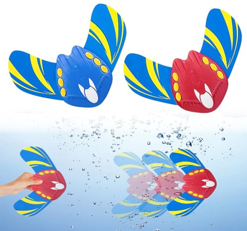 Casenly 2 PCS Giocattoli Pesci Piscina, Pesce Diavolo Giocattolo Piscina Giocattoli da Immersione Aliante Subacqueo Pinna di Pesce Regolabile per Piscine Vasche da Bagno Aree Acquatiche Esterne