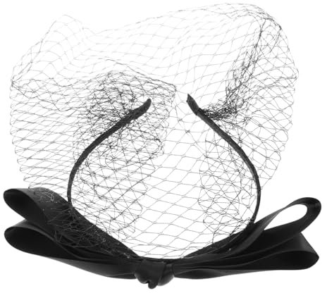 BESPORTBLE Netzschleier-stirnband Schwarzer Retro-schleier-kopfschmuck Mit Schleife Für Bälle Hochzeiten Und Partys Stilvolles Fascinator-stirnband Für Frauen