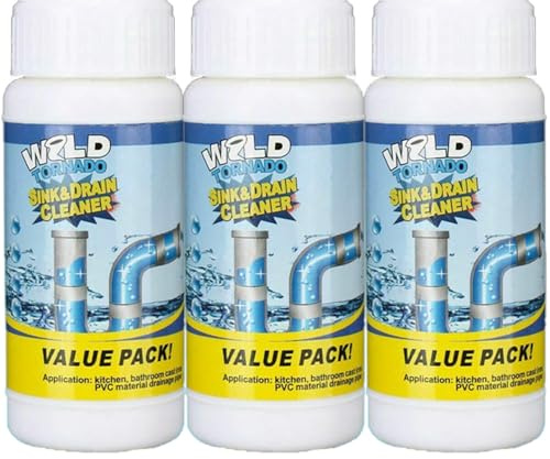 Wild Whirlpool Drain and Pipe Cleaner, Quick Drain Foam Cleaner, Powerful Sewer Pipe Cleaner, Suitable for Kitchens and Pipes (15×5×5cm, count, 3)