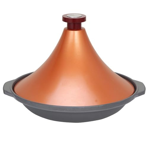 SXTYYH Japanese Style Aluminum Alloy Tagine Pot Moroccan for Cooking Tajine Pot for Slow Simmering, Claypot Rice Ceramics Casserole(30cm)