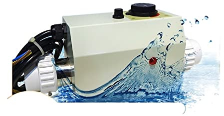 2/3KW Electric Pool Heater Smart Heating Bathtub Swimming Pool Thermostat SPA Cylinder Constant Temperature Heating Equipment,Good Thermal Conductivity(3KW)