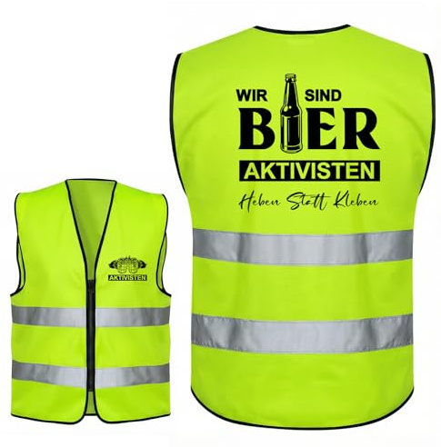 Ölaktiverad kostym varningsväst ölaktiverad säkerhetsväst öl väst outfit för karneval JGA ölfester Oktoberfest Mallorca party