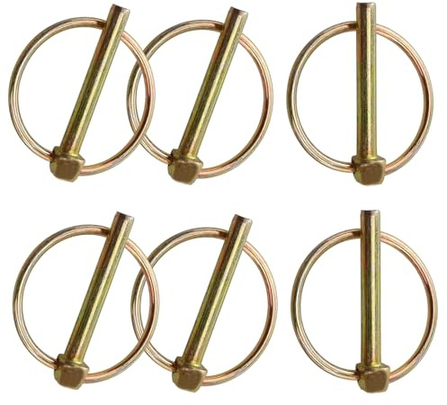 Lot de 6 goupilles pliantes rondes 6 x 35 mm, goupilles pliantes galvanisées, goupilles pliantes de sécurité, kit d'assortiment, pour bateau, vélo, remorque, tracteur