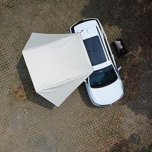 SLDAGe Toldo Camper de Coche,2x3m Tienda Universal Refugio Solar,Toldo Sombra,Toldo de Refugio Impermeable de 210D Oxford,Toldos Laterales para Acampar,para SUV,Caravana,Furgoneta,Light Beige,D