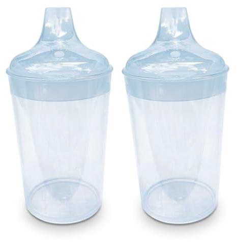 2 Pack, 300ml Non-Spill Feeding Beakers - Wide Spout Sippy Cups for Elderly | Adult Sippy Cup, Plastic Beakers for Elderly, BPA-Free Polypropylene, Independent Drinking Aid, Hospital Care Home Equipment
