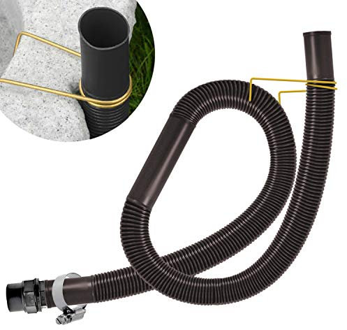 SET DI RIMOZIONE per PULSANTE PIOGGIA e CANNA PIOGGIA, per SERBATOIO ACQUA PIOGGIA con TUBO in grigio/marrone e condotto a PARETE (circa 32 mm = 5/4 pollici) (marrone)