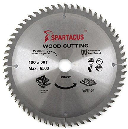Spartacus Wood Cutting Circular Saw Blade 190mm x 20mm Bore 60 Teeth