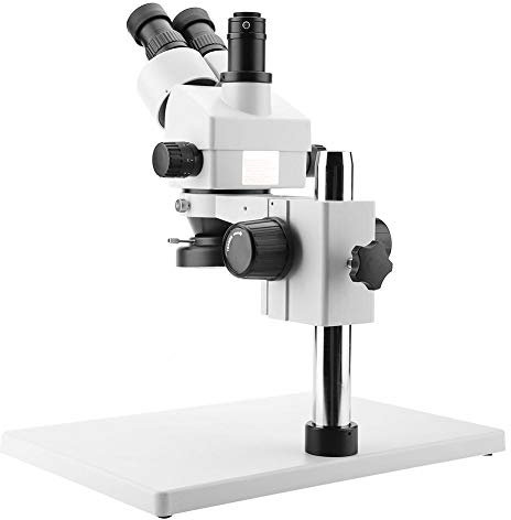 Bewinner 3,5X-90X Vergrößerung kontinuierliche Zoom Stereo Mikroskop, 0,7X-4,5X Zoom Objektiv,Trinokulares Stereomikroskop mit WF10X / 20mm Okulare,30 165mm Langer Effektiver Arbeitsabstand, 100 240V