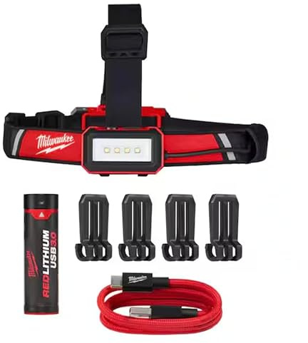 Milwaukee 600 Lumens LED USB Rechargeable Low-Profile Hard Hat Headlamp