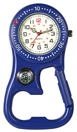 Lancardo Clip On Quartz Watch for Men and Women Glow in The Dark Backpack Buckle Belt Fob Watch for Doctors Nurses Chefs Hiking or Climbing