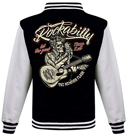 Gasoline Bandit Rockabilly Baseball College Jacke - Old School Hot Rod - Let The Good Times roll