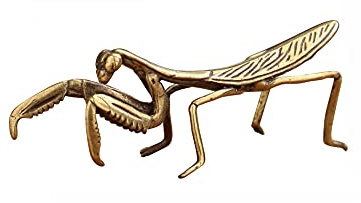 Acxico 1 statuetta in ottone con Mantide in preghiera piccola statua ornamentale per la casa