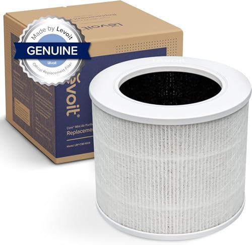 LEVOIT Air Purifier Replacement Filter 3-in-1 HEPA, High-Efficiency Activated Carbon, Core Mini-RF White