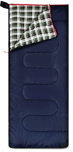 REDCAMP Baumwoll-Flanell-Schlafsäcke für Camping, 3-Jahreszeiten, Warmer und bequemer Erwachsenen-Schlafsack, Umschlag mit 2/3/1,8 kg Füllung