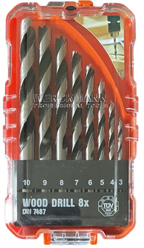 WERCKMANN® Holzbohrer Metallbohrer Set 8x Bohrer für Holz Metall aus Stahl