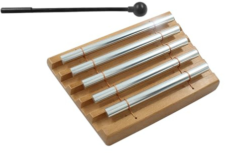 Luomorgo 1 Set Meditations-Glockenspiel, fünffarbiges Handspiel, Achtsamkeits-Glocke für Lehrer, mit Schlägel, Achtsamkeitswerkzeuge für Yoga, Heilung
