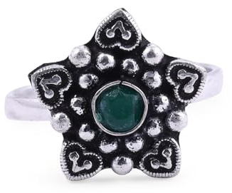 Binnis tåringar Bichua Bichiya Metti Mettelu för kvinnor flickor | Modesmycken - stjärnformad grön sten, Metall, Ingen ädelsten