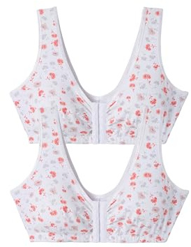 Damart Pack of 2 Front-fastening Universal Cup Bras Women Corsetry Moulded Cup Pink
