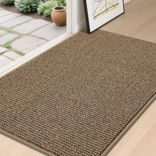 BEQHAUSE Fußmatte Innen Schmutzfänger Türmatten rutschfest, Schmutzfangmatte Waschbar Eingang Matte Fussmatte für Front Hintertür, Eingang, Flur, 80x120 cm, Taupe