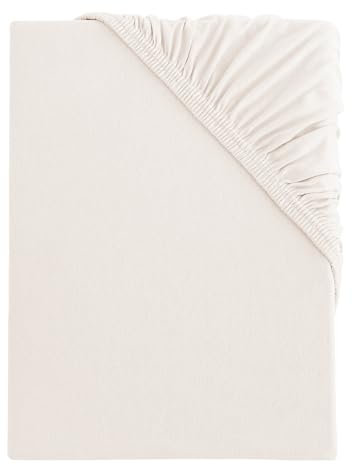s.Oliver Spannbettlaken 180x200-200x200 cm- 100% Baumwolle, für Matratzen bis 25 cm, besonders weich & angenehm, Spannbetttuch Creme